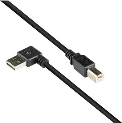 Produktbild von USB 2.0 Anschlusskabel EASY A gewinkelt auf B, schwarz, 2m