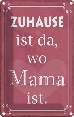 Produktbild von vianmo Blechschild 18x12 cm Zuhause ist da wo Mama Spruch Zitat
