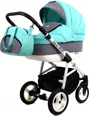 Produktbild von BabyLux® Alu Way | 3in1 Kinderwagen Set | Mint | Kombikinderwagen | Kinderwagenset | Buggy + Bab
