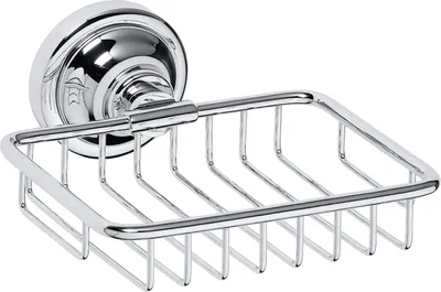 Produktbild von BETRO CHROM Seifenkorb Messing Chrom 140x65x142 mm für Bad & Küche >> zum Bohren