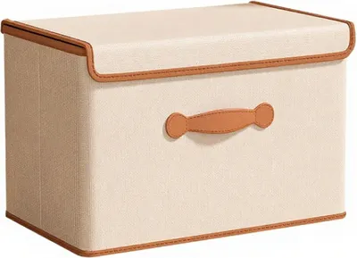 Obrázek produktu pro Velkokapacitní úložné boxy na oblečení, šatní organizér s víkem | Skládací látkové kontejnery na deky, peřiny, ložní prádlo, oblečení