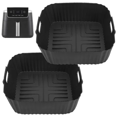 Produktbild von Silikonform für Heißluftfritteuse - Hitzebeständiger Backeinsatz - Zubehör für Airfryer - 2 Stück Ø 19 cm
