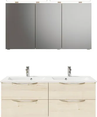 Produktbild von Pelipal Badmöbel-Set Sunline 300 BxHxT 132 x 200 x 48 cm Frontfarbe eiche Badmöbel-Set mit Waschtisch Mineralmarmor