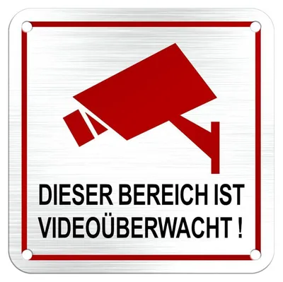 Zdjęcie produktu dla Tabliczka ostrzegawcza: Monitoring wideo, aluminium, 10x10 cm