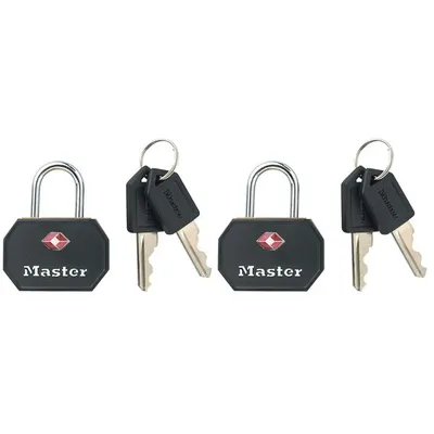 Image de Lot de 2 cadenas Master Lock TSA 4681EURTBLK - noir