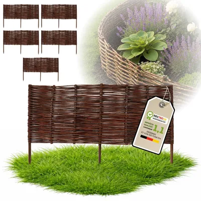 Immagine prodotto di Recinzione da giardino in salice - 40 x 100 cm - Intrecciata a mano - 5 pezzi - Naturale
