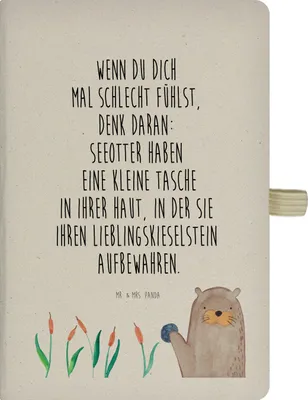 Produktbild von Mr. & Mrs. Panda Tagebuch Otter Stein - Transparent - Geschenk, Adressbuch, notizbuch, A5 Heft, Journal, Seeotter, Fun Facts, Pflanzen, Notizheft, Witzige Fakten
