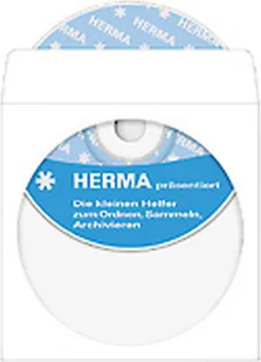 Produktbild von HERMA CD/DVD-Papierhüllen weiß mit Klebefläche 1000 St., Weiß, Papier, 120 mm
