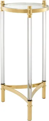 Produktbild von Casa Padrino Beistelltisch / Blumentisch Gold Ø 41 x H. 90,5 cm - Luxus Qualität
