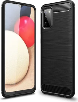 Produktbild von Samsung Galaxy A02s TPU Case Carbon Fiber Optik Brushed Schutz Hülle Schwarz