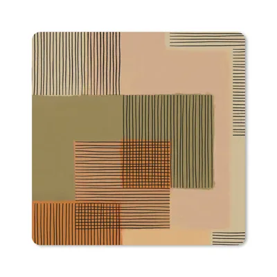 Produktbild von MuchoWow® Mauspad Mousepad Abstrakt - Linien - Würfel - Patchwork 30x30 cm - Mousepads - Maus Mat - Pad - Mausunterlage - Gaming