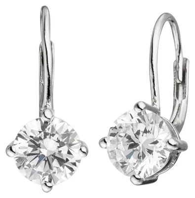 Produktbild von Ohrringe Boutons Ohrschmuck Ohrhänger mit Zirkonia weiß 925 Silber Damen