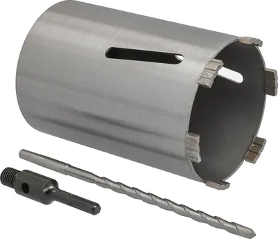 Produktbild von Diamant Bohrkrone Diamantbohrkrone Kernbohrkrone Beton Ø 127 mm mit SDS-plus Adapter 100 mm + Zentrierbohrer 240 mm Nutzlänge 180 mm