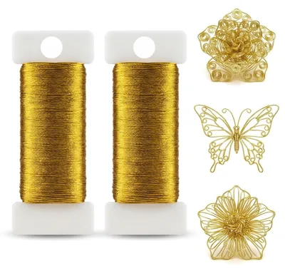 Basteldraht gold 0,3 mm × 100 m, 2 Rollen verzinkt