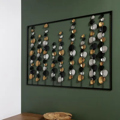 Produktbild von Blumige Wanddekoration aus Metall 100 x 70 cm