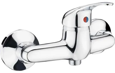 Produktbild von Einhebelmischer Duschbatterie Unterputz - 1/2 Zoll Anschluss - Chrom - Messing - Wandmontage - Für Dusche und Warmwasser