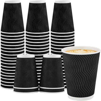 Produktbild von Kaffeebecher 20 Stück 300 ml Pappbecher Einwegbecher Schwarz