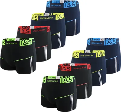 Produktbild von TEXEMP 4er - 12er Pack Herren Boxershorts Baumwolle Retroshorts Boxer | B93 - L - 8 Stück