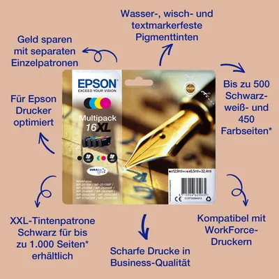 Productafbeelding van Epson inktpatroon - zwart - voor inkjetprinters - opbrengst: 175 pagina's