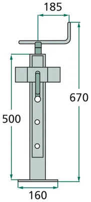 Obrázek produktu pro Podpěrná noha přívěsu 500 mm SIMOL 220PE595