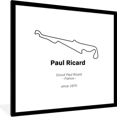 Produktbild von MuchoWow® Gerahmtes Poster Formel 1 - Frankreich - Rennstrecke 40x40 cm - Poster mit Schwarzem Bilderrahmen Wandposter Rahmen Foto Bilder - Mit Rahmen - Wanddekoration Schlafzimmer