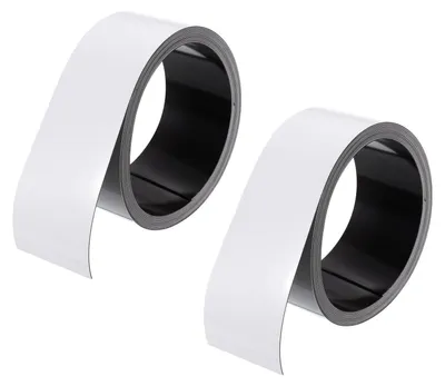2 Magnetstreifen 5,5 cm x 2,5 m, Weiß für Whiteboards & Kühlschrank
