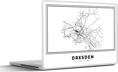Produktbild von MuchoWow® Laptop Aufkleber Sticker Cover Schwarz und weiß - Deutschland - Stadtplan - Dresden 36.5x27.5 cm - Laptop-Sticker