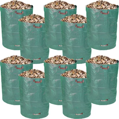 Produktbild von Schramm® 10 Stück Gartensäcke 160 L Polypropylen Gewebe PP Gartensack Garten Sack Säcke Big Bag Laubabfall