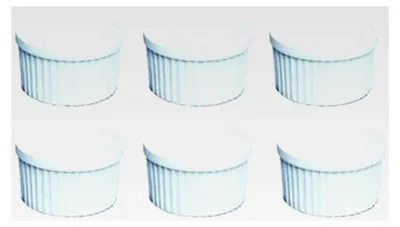 Produktbild von Pastetenform Ø 9 cm, 6 Stück, je 170 ml, Auflaufschälchen, Crème brûlée und Lava Cake Förmchen, Porzellan, backofenfest, weiß