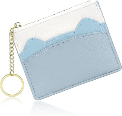 Produktbild von Mini Geldbörsen Damen, Minimalistisch Klein Dünnes Kreditkartenetui mit Schlüsselanhänger Praktisches Kartenetui mit Münzfach Kompakt