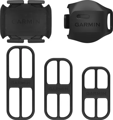 Produktbild von Garmin Geschwindigkeits- und Trittfrequenzsensor 2er Set, ANT+ und Bluetooth, für Fahrradtraining und Leistungsüberwachung, automatische Distanzaufzeichnung ohne Gerätkopplung, Batterielaufzeit ca. 12 Monate