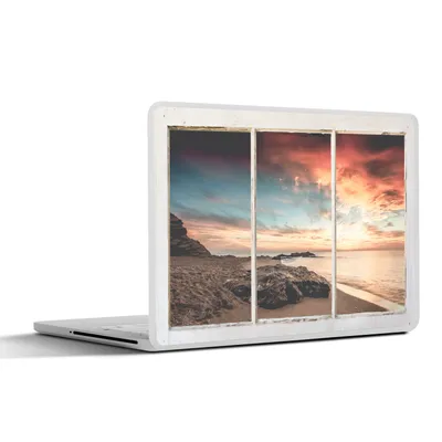 Produktbild von MuchoWow® Laptop Aufkleber Sticker Cover Aussicht - Strand - Meer 30x22 cm - Laptop-Sticker