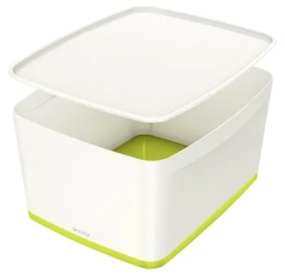 Obrázek produktu pro Leitz box úložný s víkem MyBox M bílý/zelený