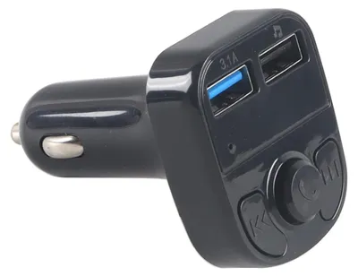 Bluetooth FM-Zender fürs Auto, MP3-Adapter, 2 USB, 12-24 V