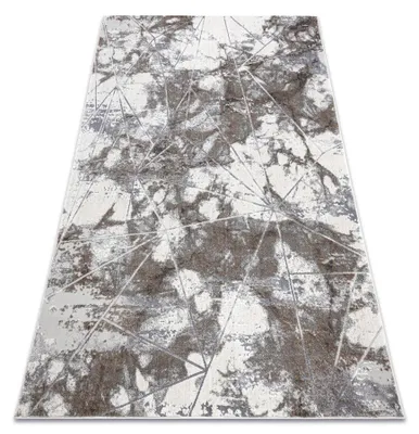 Image de Tapis NOBLE moderne 1515 64 Marbre, géométrique - Structural deux niveaux de molleton crème / gris gris 80x150 cm