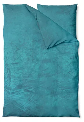 Produktbild von Winter Bettwäsche Teddy Plüsch 135x200 + 80x80 Bettbezug Cashmere Touch Nicki Uni / Wende Petrol