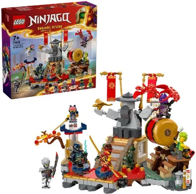 Produktbild von LEGO NINJAGO Turnier-Arena Abenteuer-Spielzeug für Kinder, Ninja-Spielset mit 6 Minifiguren, sammelbares Bauset, Geburtstagsgeschenk für Jungen und Mädchen ab 7 Jahren 71818