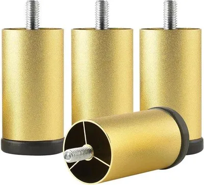 Zdjęcie produktu dla 4 sztuki nóżek meblowych wykonanych z aluminium – wysokość 6 cm, z