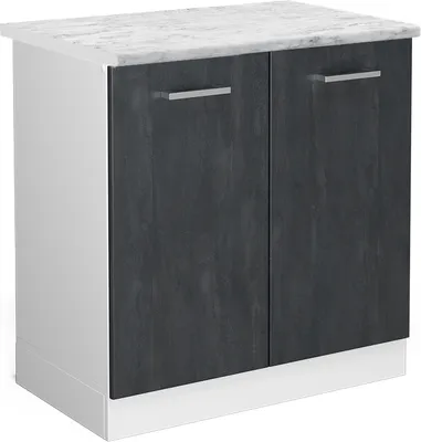 Produktbild von Spülenunterschrank Vicco R-Line Schwarz Beton 80 cm AP Marmor, Model 47625