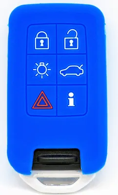 Produktbild von Auto Schlüssel Silikon Schutz Hülle Blau kompatibel mit Volvo XC70 V70 S60 S80 Smartkey 6 Tasten KEYLESS SMARTKEY