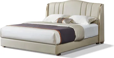 Image de Lit rembourré Lit double Designer Lit matrimonial Chambre à coucher Lit en cuir Nouveau Lits