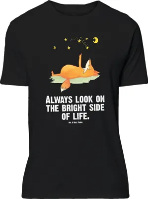 Produktbild von Mr. & Mrs. Panda Größe XXL T-Shirt Fuchs Sterne - Schwarz - Geschenk, Shirt, Mond, Oversize, Positiv, Romantik, Spruch, Optimistisch, mit, Tshirt