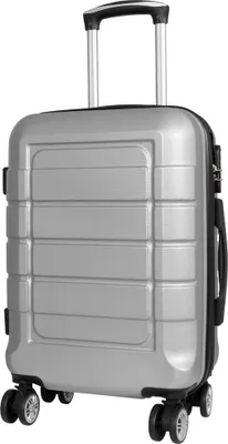 Produktbild von Kleiner Handgepäck Reisekoffer Como 57 cm Hartschale Trolley ABS Silber