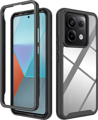 Produktbild von Redmi Note 13 Pro 5G Hülle, Hybrid Transparente Rückseite TPU Bumper Stoßfest Schutzhülle für Xiaomi Redmi Note 13 Pro 5G Schwarz