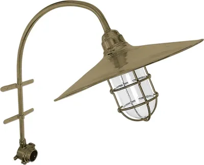 Produktbild von Außenleuchte Wand mit Schalter Messing Glas 65 cm hoch IP54 in E27 Maritim Außenwandlampe