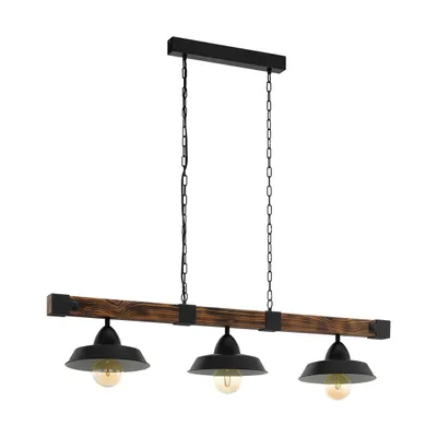Zdjęcie produktu dla EGLO 49685, Czarny, Brązowy, Czarny, Stal, Drewno, Okrągły, Restauracja, 3 szt.