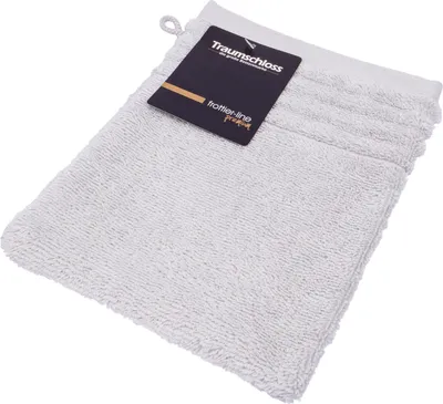 Produktbild von Traumschloss Frottier-Line Premium Waschhandschuh 16 x 21 cm hellgrau 100% ägäische Baumwolle mit 600g/m²