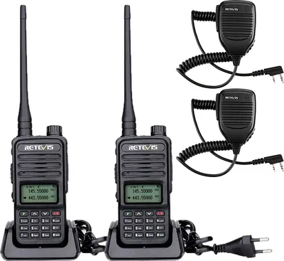 Immagine prodotto di Retevis RT85 Ham Radio con microfono portatile, radio Ammteur a lunga portata, 200 canali, VOX per caccia, guida, campeggio 2 pezzi