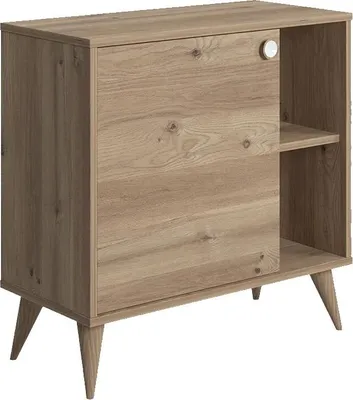 Zdjęcie produktu dla Regał Vega z drzwiami, dąb, 75 x 35 x 74 cm