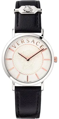 Produktbild von Versace V Essential Damenuhr silber schwarz